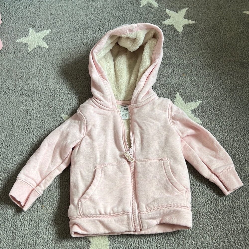 Ultra cozy fleece lined baby zip up hoodie
